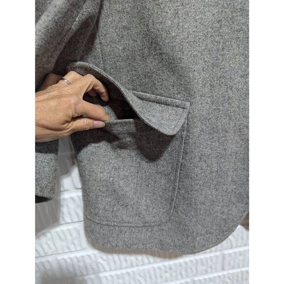 Middishade Vintage Men's Gray Wool Long-Sleeve Notch Lapel Blazer Jacket Size 42 - Picture 6 of 7